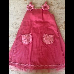NWOT lola et moi Pink Girls Ruffle Dress Size 8-9